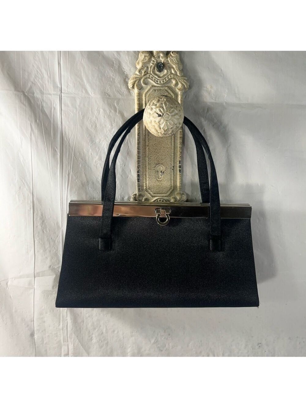 La Regale Small Black Satin purse